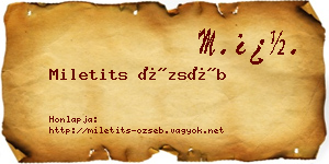 Miletits Özséb névjegykártya